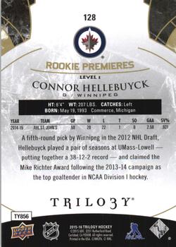 2015-16 Upper Deck Trilogy #128 Connor Hellebuyck Back