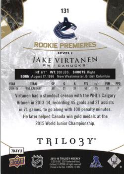 2015-16 Upper Deck Trilogy #131 Jake Virtanen Back