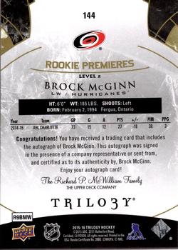 2015-16 Upper Deck Trilogy #144 Brock McGinn Back
