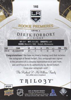 2015-16 Upper Deck Trilogy #146 Derek Forbort Back