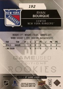 2015-16 SP Game Used #192 Ryan Bourque Back