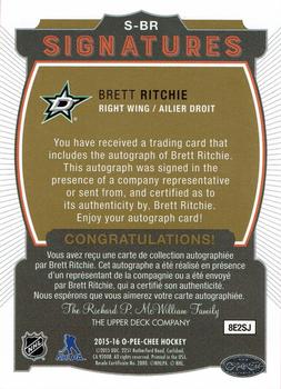 2015-16 O-Pee-Chee - Signatures #S-BR Brett Ritchie Back