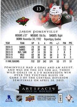 2015-16 Upper Deck Artifacts - Ruby #13 Jason Pominville Back