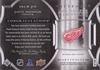 2015-16 Upper Deck Artifacts - Lord Stanley's Legacy Relics #LSLR-PD Pavel Datsyuk Back