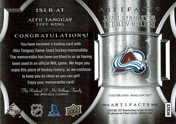 2015-16 Upper Deck Artifacts - Lord Stanley's Legacy Relics Gold #LSLR-AT Alex Tanguay Back