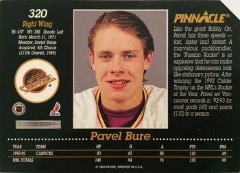1993-94 Pinnacle - Samples II #320 Pavel Bure Back