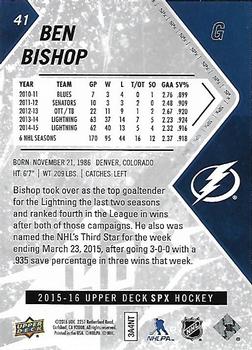 2015-16 SPx #41 Ben Bishop Back
