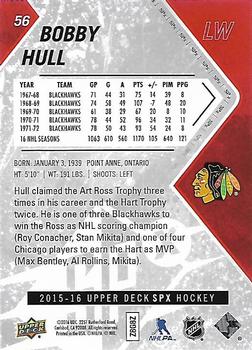 2015-16 SPx #56 Bobby Hull Back