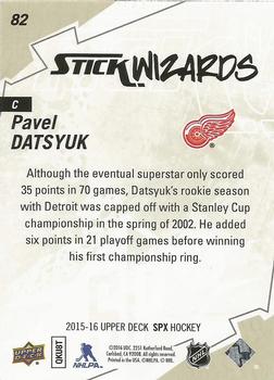 2015-16 SPx #82 Pavel Datsyuk Back