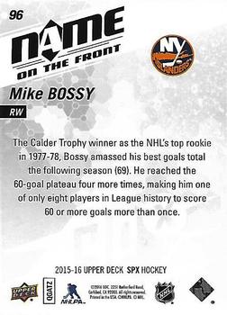 2015-16 SPx #96 Mike Bossy Back