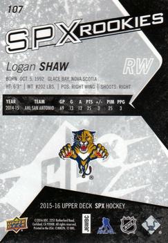 2015-16 SPx #107 Logan Shaw Back