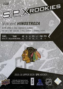 2015-16 SPx #108 Vincent Hinostroza Back