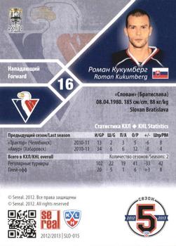 2012-13 Sereal KHL Basic Series #SLO-015 Roman Kukumberg Back