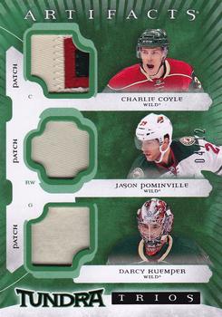 2015-16 Upper Deck Artifacts - Tundra Trios Green #T3-WILD Charlie Coyle / Jason Pominville / Darcy Kuemper Front