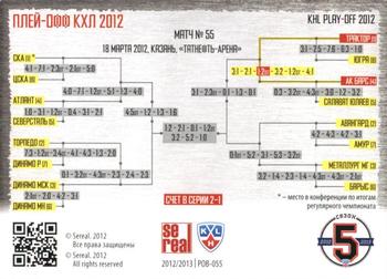 2012-13 Sereal KHL Basic Series - Play-Off Battles 2012 #POB-055 Game No. 55 Back