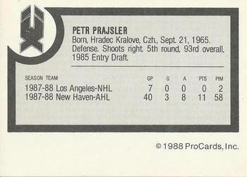 1988-89 ProCards New Haven Nighthawks (AHL) #NNO Petr Prajsler Back