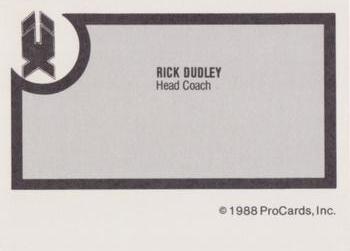 1988-89 ProCards New Haven Nighthawks (AHL) #NNO Rick Dudley Back