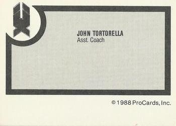 1988-89 ProCards New Haven Nighthawks (AHL) #NNO John Tortorella Back