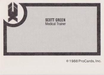 1988-89 ProCards New Haven Nighthawks (AHL) #NNO Scott Green Back