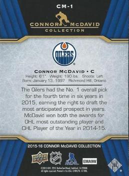2015-16 Upper Deck Connor McDavid Collection #CM-1 Connor McDavid Back