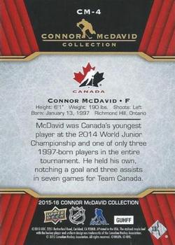 2015-16 Upper Deck Connor McDavid Collection #CM-4 Connor McDavid Back