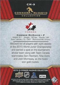2015-16 Upper Deck Connor McDavid Collection #CM-9 Connor McDavid Back