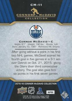 2015-16 Upper Deck Connor McDavid Collection #CM-11 Connor McDavid Back