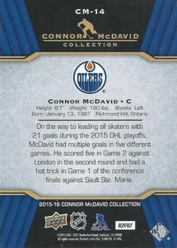2015-16 Upper Deck Connor McDavid Collection #CM-14 Connor McDavid Back