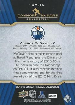 2015-16 Upper Deck Connor McDavid Collection #CM-15 Connor McDavid Back