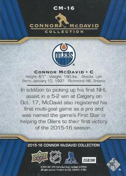 2015-16 Upper Deck Connor McDavid Collection #CM-16 Connor McDavid Back