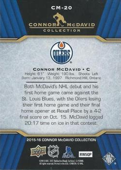 2015-16 Upper Deck Connor McDavid Collection #CM-20 Connor McDavid Back
