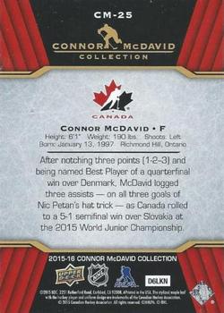 2015-16 Upper Deck Connor McDavid Collection #CM-25 Connor McDavid Back