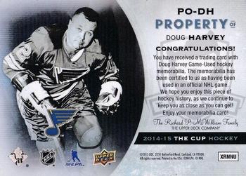 2014-15 Upper Deck The Cup - Property Of #PO-DH Doug Harvey Back