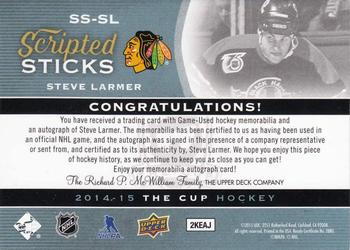 2014-15 Upper Deck The Cup - Scripted Sticks #SS-SL Steve Larmer Back
