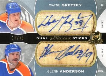 2014-15 Upper Deck The Cup - Scripted Sticks Dual #DSP-GA Wayne Gretzky / Glenn Anderson Front