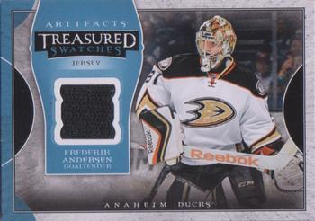 2015-16 Upper Deck Artifacts - Treasured Swatches Blue #TS-FA Frederik Andersen Front