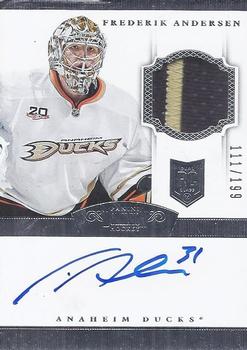 2013-14 Panini Rookie Anthology - 2013-14 Panini Dominion Update: Rookie Patch Autograph #153 Frederik Andersen Front