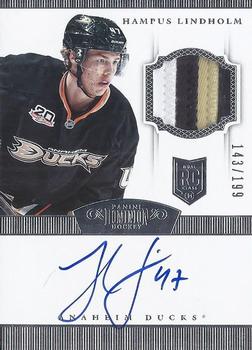 2013-14 Panini Rookie Anthology - 2013-14 Panini Dominion Update: Rookie Patch Autograph #185 Hampus Lindholm Front