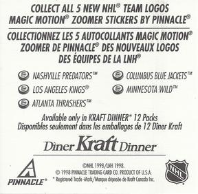 1998-99 Kraft / Post Collection - Pinnacle Kraft Magic Motion Zoomer Stickers #NNO Nashville Predators Back