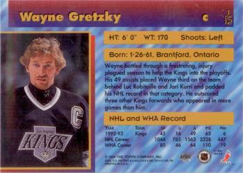 1993-94 Stadium Club - Finest Members Only #1 Wayne Gretzky Back