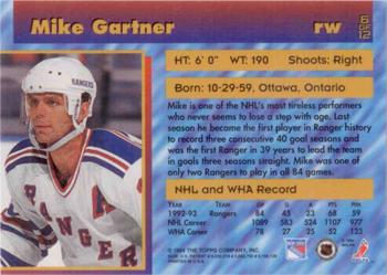 1993-94 Stadium Club - Finest Members Only #6 Mike Gartner Back