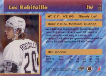 1993-94 Stadium Club - Finest Members Only #7 Luc Robitaille Back
