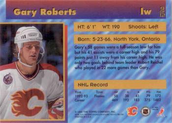 1993-94 Stadium Club - Finest Members Only #9 Gary Roberts Back