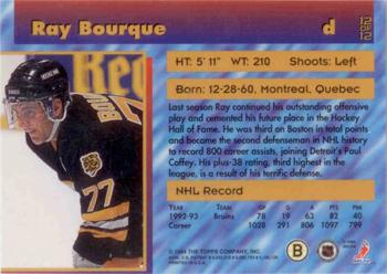 1993-94 Stadium Club - Finest Members Only #12 Ray Bourque Back