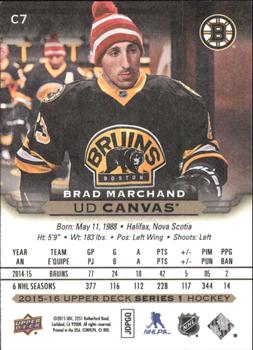 2015-16 Upper Deck - UD Canvas #C7 Brad Marchand Back