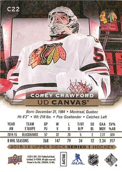 2015-16 Upper Deck - UD Canvas #C22 Corey Crawford Back