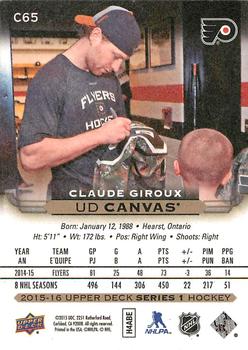 2015-16 Upper Deck - UD Canvas #C65 Claude Giroux Back
