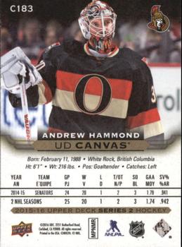 2015-16 Upper Deck - UD Canvas #C183 Andrew Hammond Back
