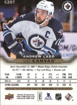 2015-16 Upper Deck - UD Canvas #C207 Andrew Ladd Back