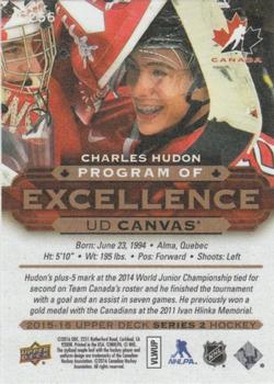 2015-16 Upper Deck - UD Canvas #C256 Charles Hudon Back